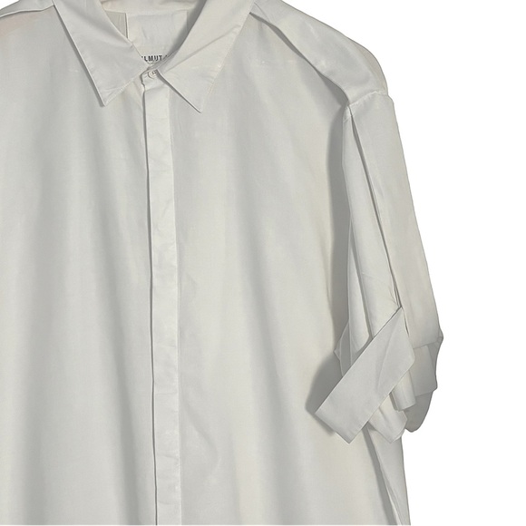 HELMUT LANG Men’s White Button Up Shirt With Shoulder Epaulets Xl - Picture 3 of 8